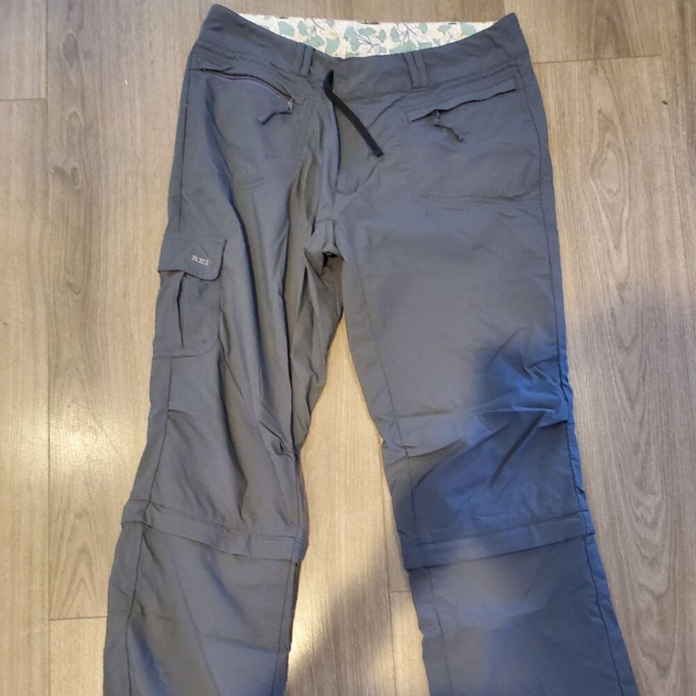 REI Women's Hiking Pants Classic Convertible Zip Off Sz 12